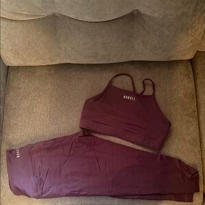 NOBULL Women's Deep Burgundy Sports Bra Set